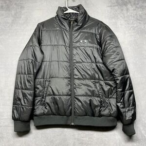 Oakley Omni Insulated Puffer Jacket Mens XL Black Logo Lined Mock Neck Full Zip